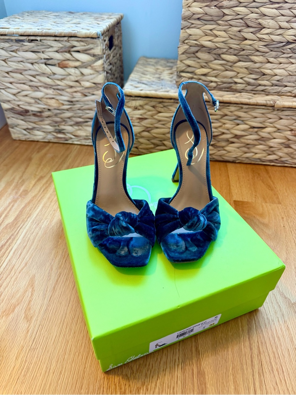 Sam Edelman Sapphire Velvet Lucia Heels, Size 5 - Excellent Condition!